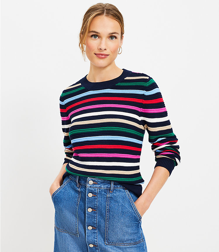 Stripe Textured Stitch Sweater image number 2