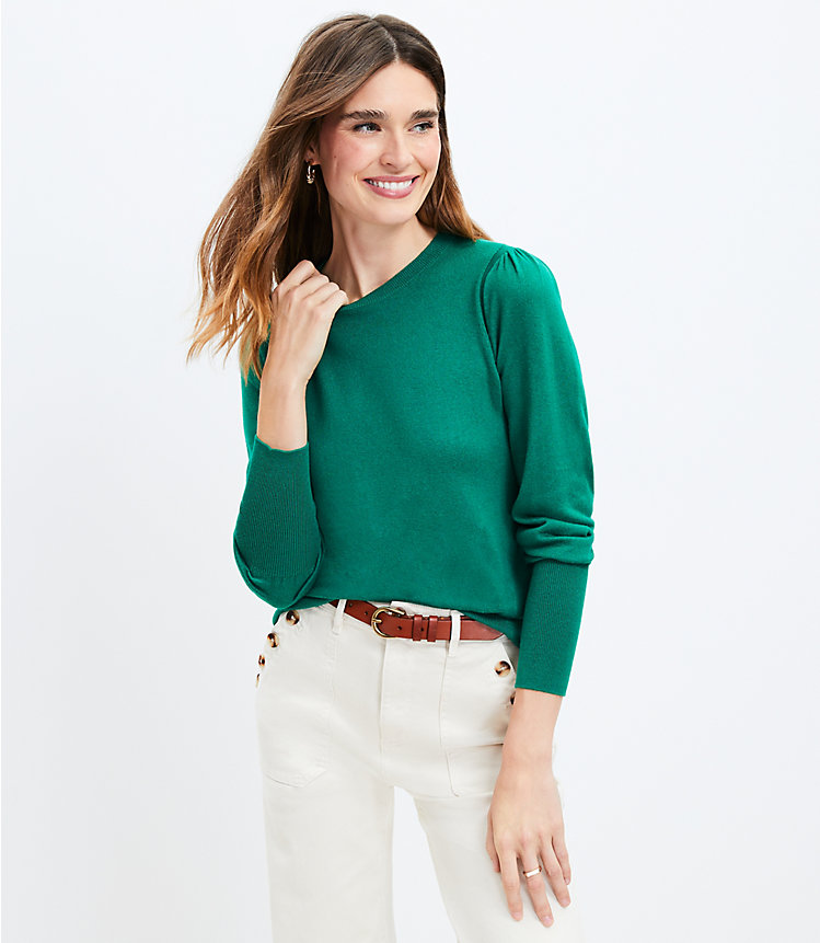 Petite Puff Sleeve Sweater image number null