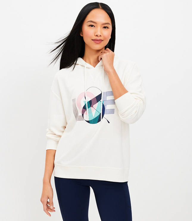 Loft Lou & Grey Heart Line Cozy Cotton Terry Sweatshirt