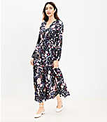 Floral Shirred Flounce Midi Dress carousel Product Image 3