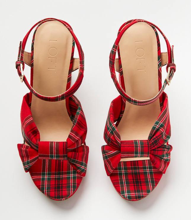 Plaid Twist Platform Sandals