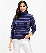 Petite Shimmer Stripe Turtleneck Sweater carousel Product Image 1