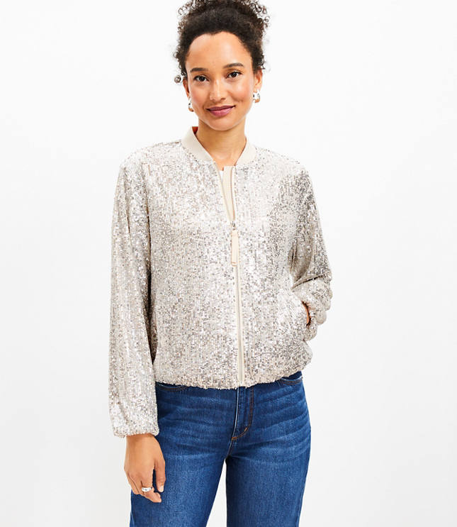 sequin bomber jacket