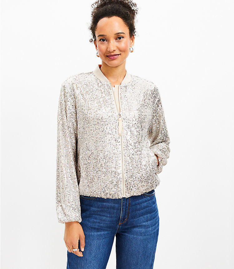 Sequin Bomber Jacket image number null