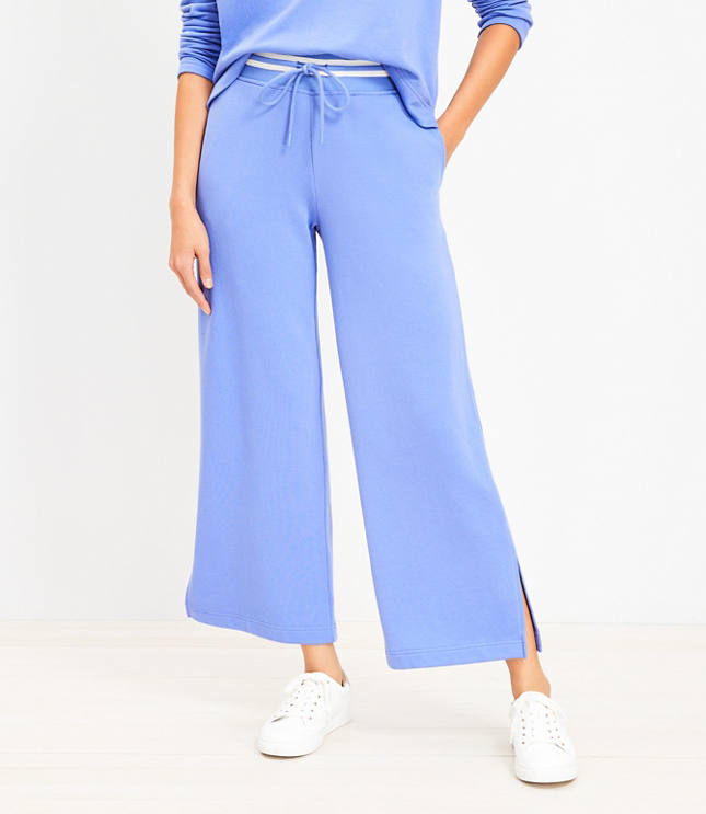 Soft Surroundings Pull-On Pants Wide-Leg Haute-Savoie Blue Beach Rayon -  10-12