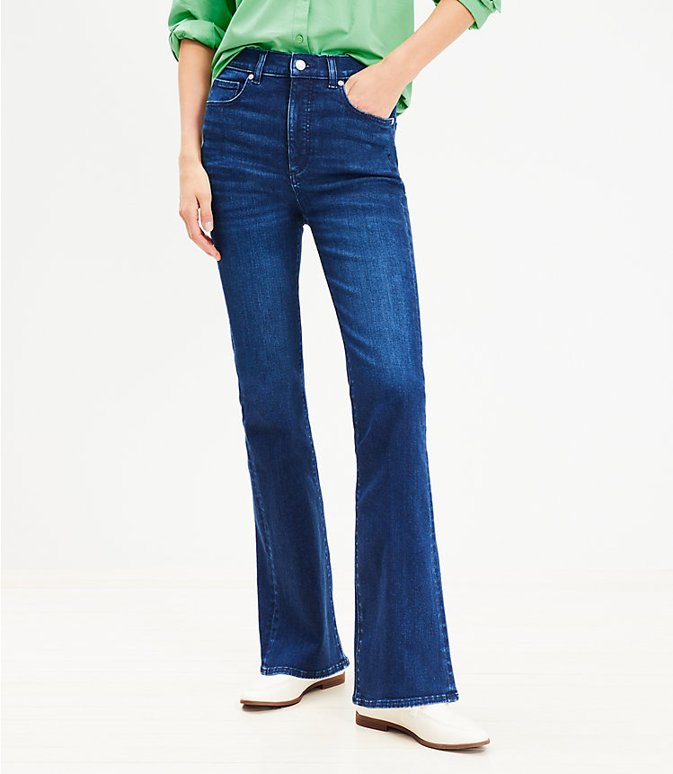 High Rise Slim Flare Jeans in Dark Wash image number 0