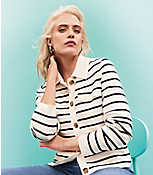 Stripe Collared Sweater Jacket carousel Product Image 1