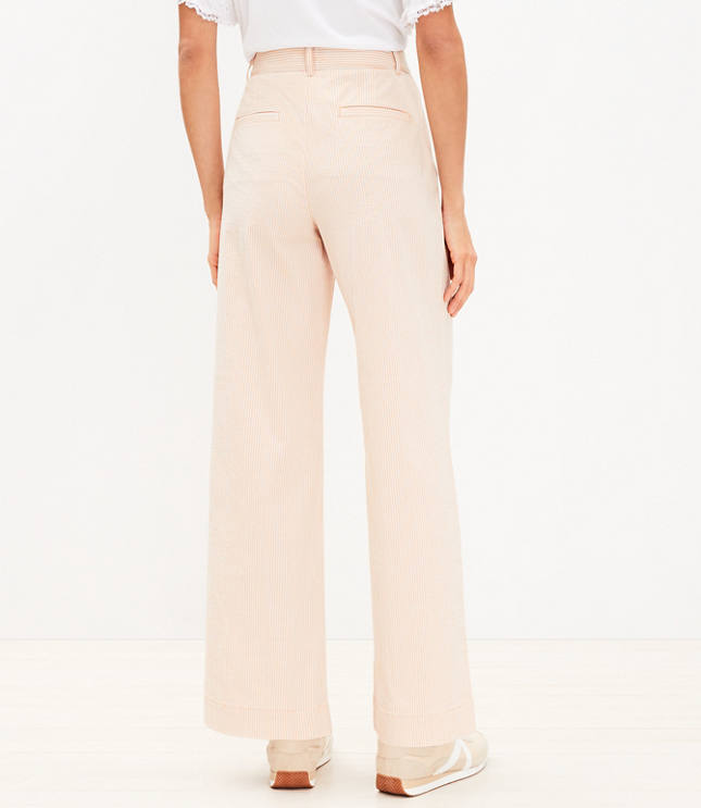 Palmer Wide Leg Pants in Striped Seersucker