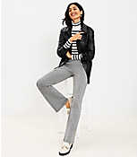 Petite Pintucked Pull On Flare Pants in Micro Houndstooth carousel Product Image 2