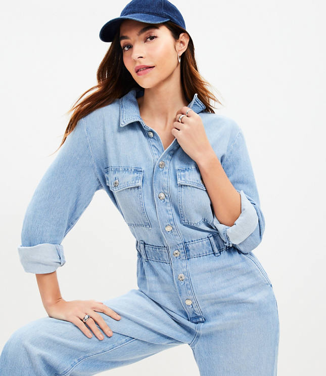 Summer Vintage Denim Jumpsuit Female With Belt Square Collar Casual Jeans  Fashion Short Sleeved Loose Pants Ladies 210515 From Cong03, $34.62