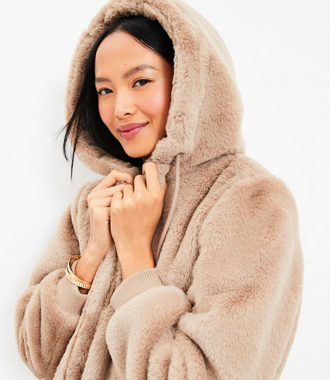 Teddy bear fur bomber jacket sale