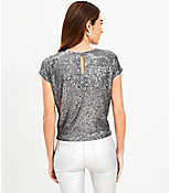 Petite Sequin Knot Cap Sleeve Top carousel Product Image 3