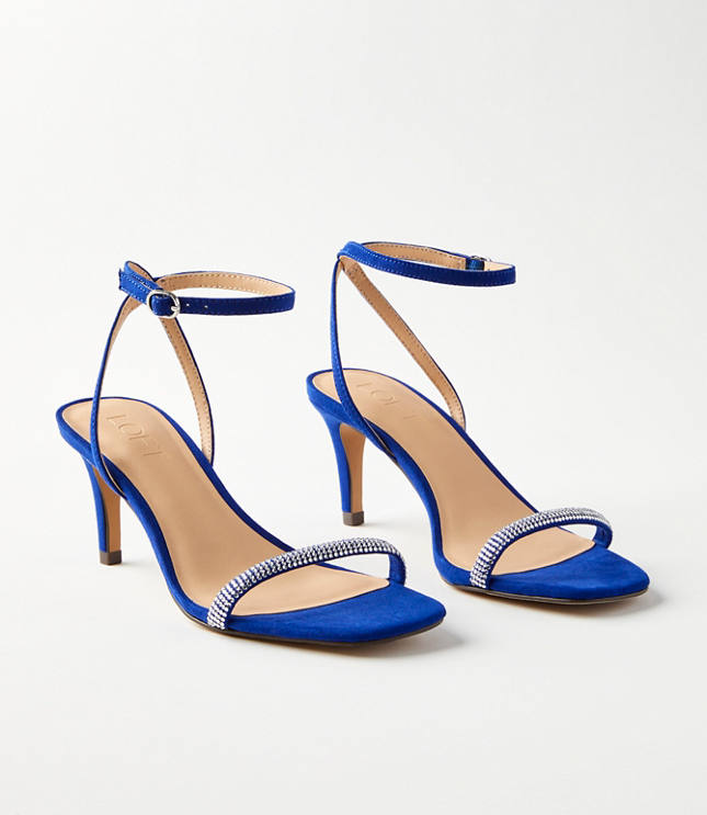 Loft Crystal Ankle Strap Heels