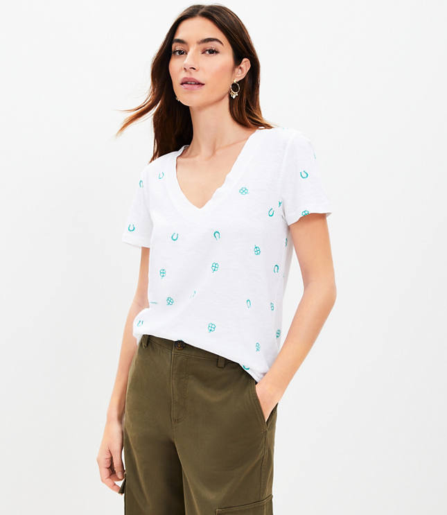 Clover & Horseshoe Everyday V-Neck Tee image number 0