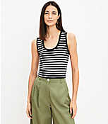 Stripe Perfect Ribbed Scoop Neck Tank Top carousel Product Image 1