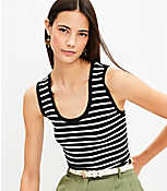 Stripe Perfect Ribbed Scoop Neck Tank Top carousel Product Image 2