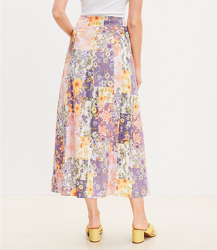 Floral Seamed Midi Skirt image number 2