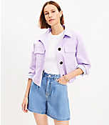 Linen Cotton Cropped Patch Pocket Jacket carousel Product Image 1