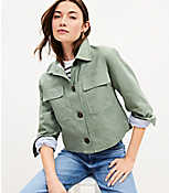 Linen Cotton Cropped Patch Pocket Jacket carousel Product Image 2