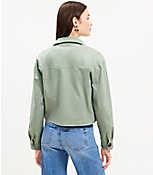 Linen Cotton Cropped Patch Pocket Jacket carousel Product Image 3