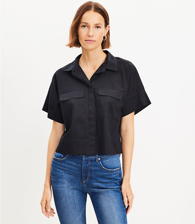 Cotton Blend Modern Drop Shoulder Pocket Shirt image number 0