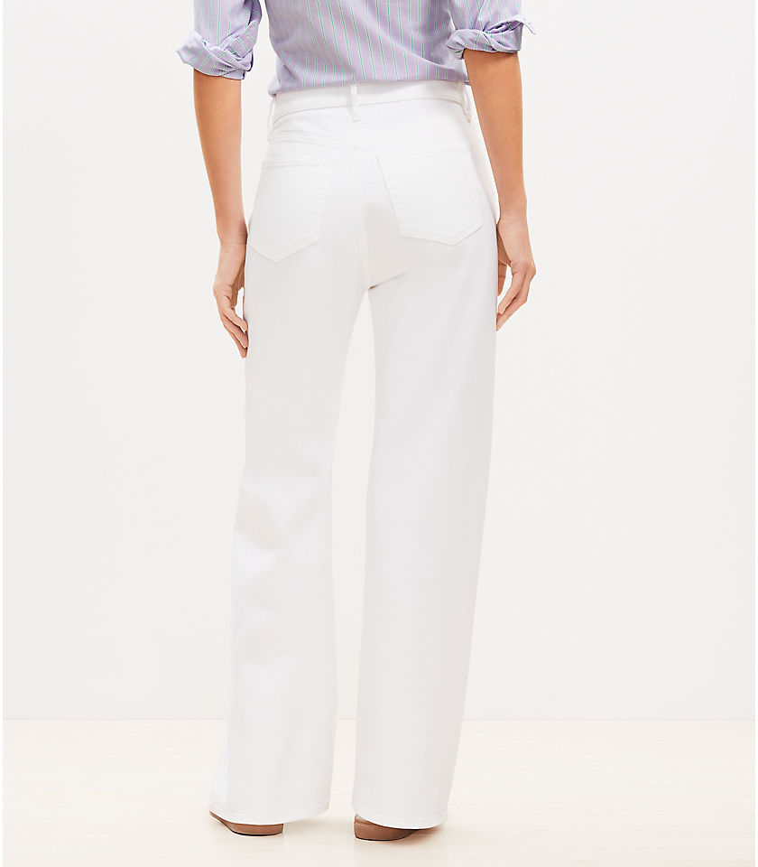 High Rise Wide Leg Jeans in White