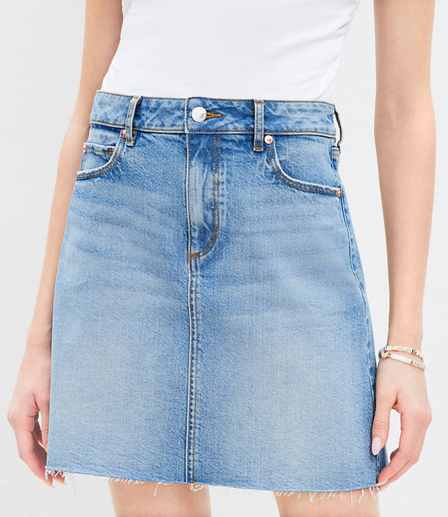 Fresh Cut Denim Skirt in Authentic Vintage Mid Wash