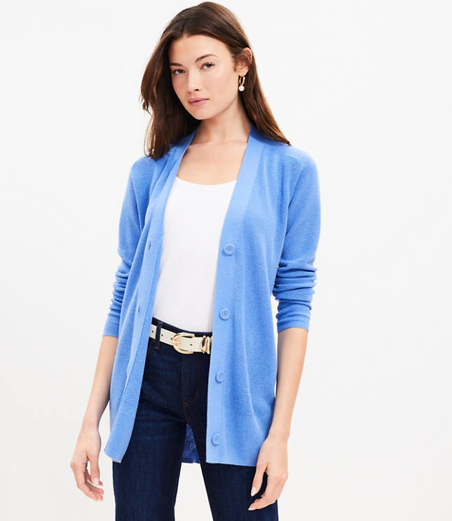 Tipped V-Neck Cardigan