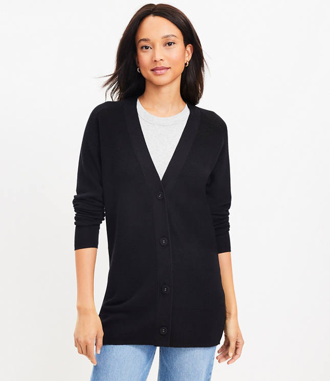 Relaxed Linen Blend V-Neck Cardigan