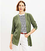 Relaxed Linen Blend V-Neck Cardigan carousel Product Image 1