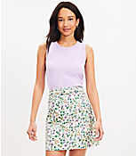 Seamed Belted Cotton Linen Skirt carousel Product Image 1