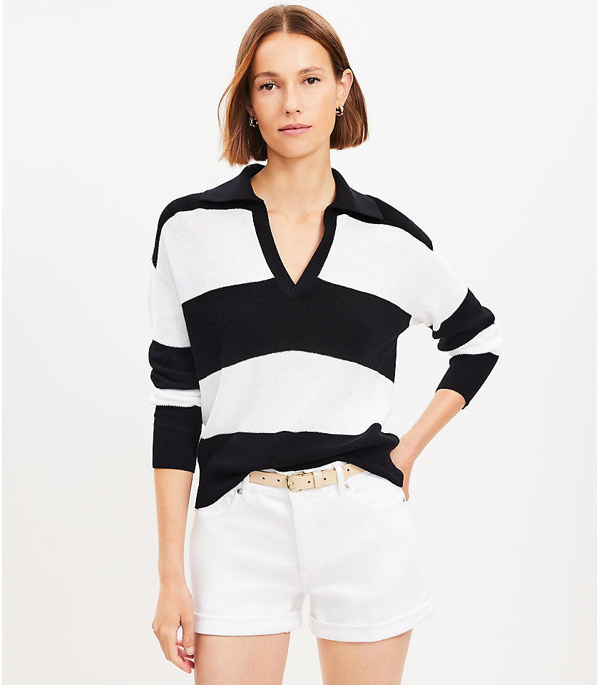 Rugby Stripe Collared Sweater