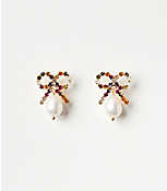 Pearlized Bow Drop Earrings carousel Product Image 1