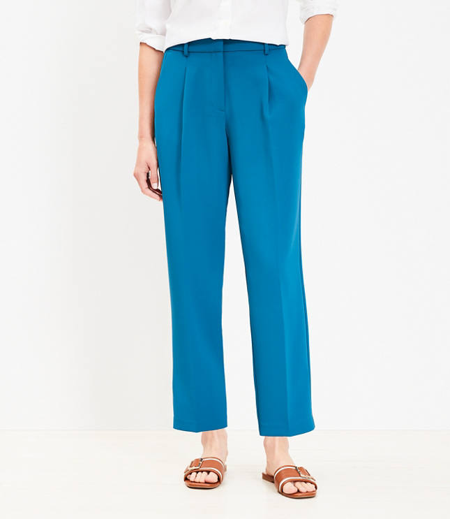 Petite Pleated Tapered Pants in Crepe