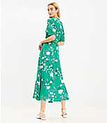 Petite Floral Pleated Sleeve Wrap Dress carousel Product Image 3