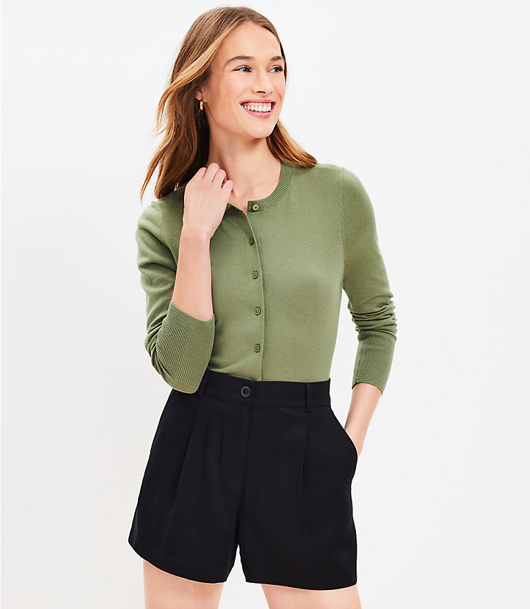 Petite Pleated Shorts in Emory image number null