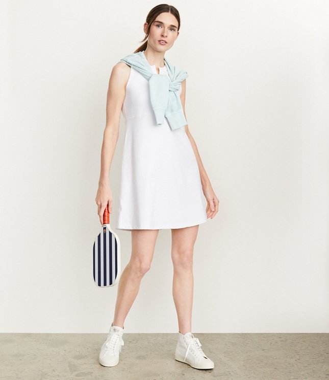 Lou & Grey Zip Softsculpt Mini Tennis Dress
