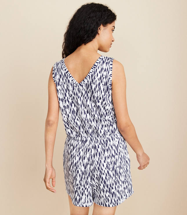 Lou & Grey Ripple Cozy Cotton V-Neck Romper - image 3