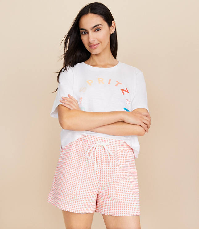 Petite LOFT Beach Smocked Linen Shorts