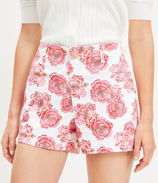 Monroe Chino Shorts with 4 Inch Inseam in Textured Floral