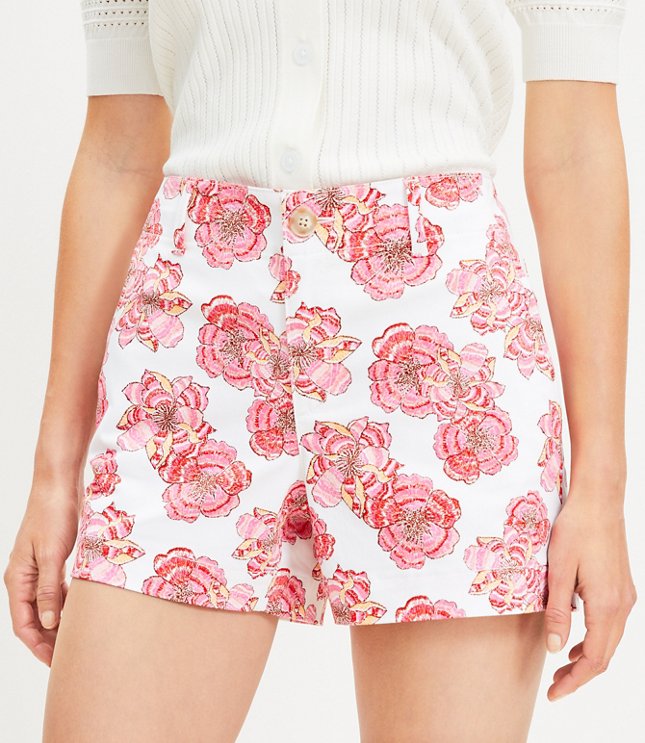 Monroe Chino Shorts with 4 Inch Inseam Textured Floral