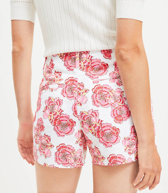 Monroe Chino Shorts with 4 Inch Inseam Textured Floral