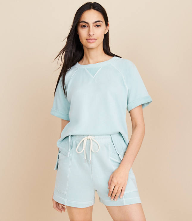 Petite Pleated Bermuda Shorts in Poplin