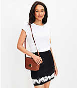 Petite Embroidered Linen Cotton Shift Skirt carousel Product Image 1