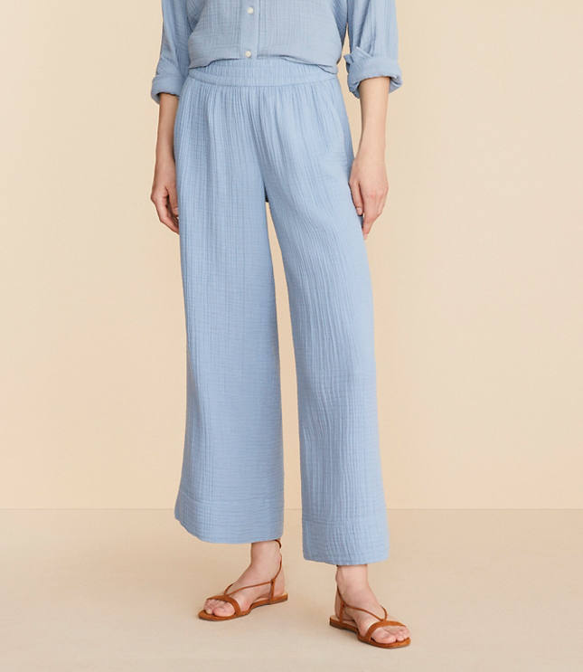 Lou & Grey Triple Cloth Wide Leg Crop Pants