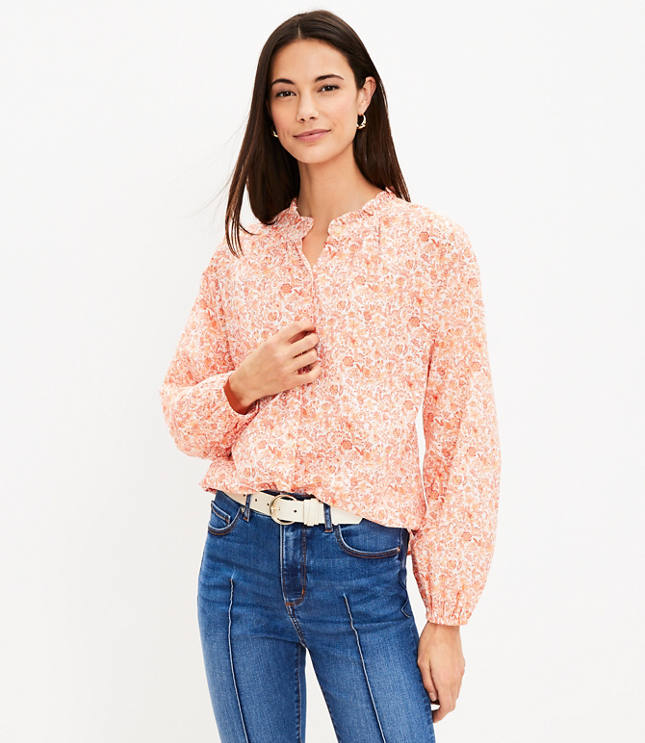 Bloom Twist Bubble Sleeve Blouse