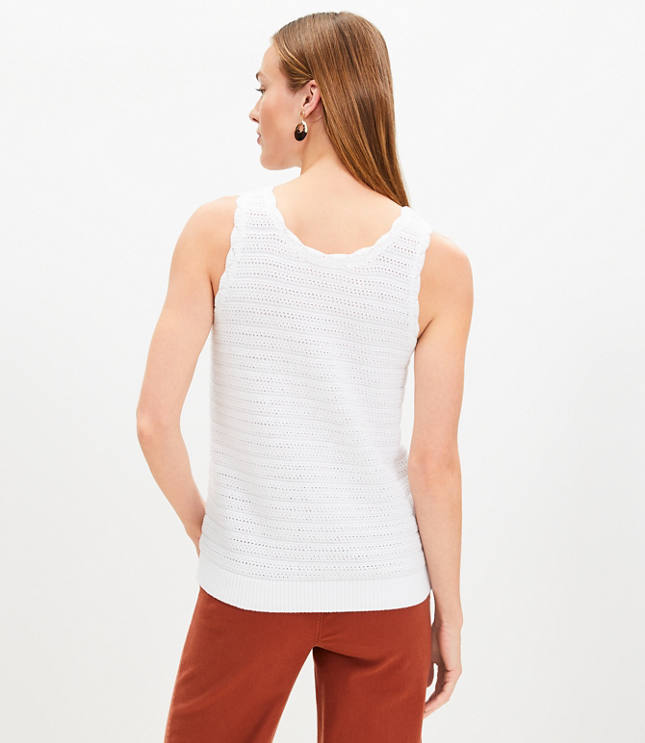 Crochet Scoop Neck Sweater Tank Top