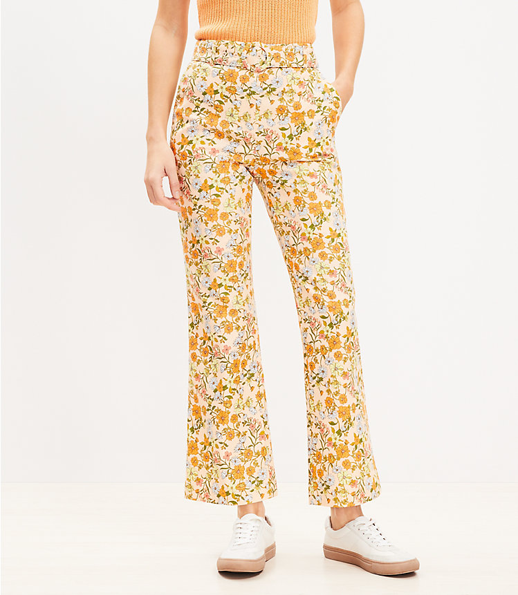 Petite Belted Sutton Kick Crop Pants in Floral image number 0