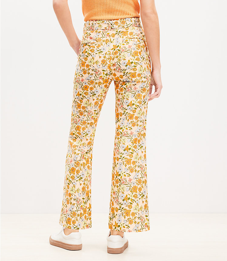 Petite Belted Sutton Kick Crop Pants in Floral image number 2