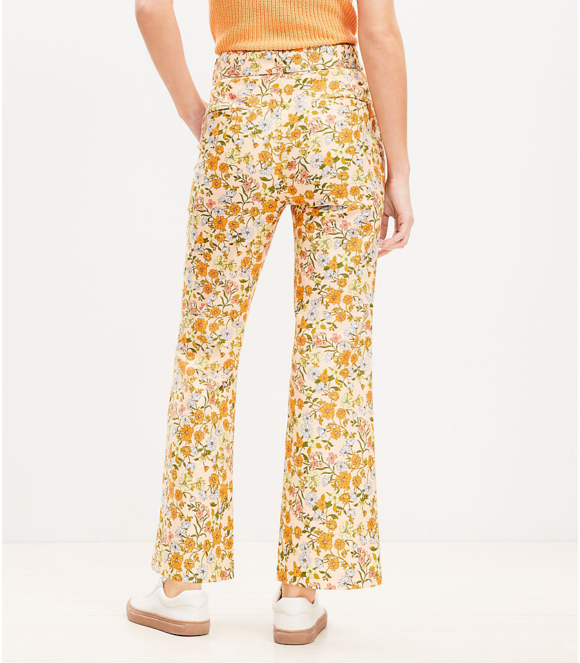 Petite Belted Sutton Kick Crop Pants in Floral